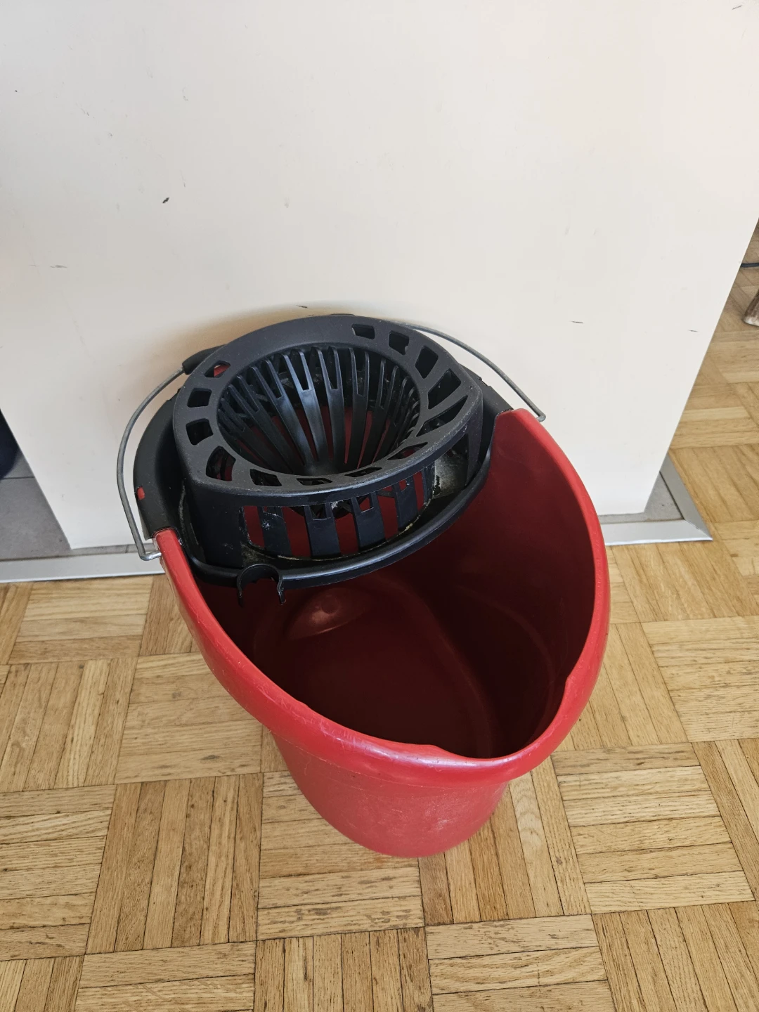 Red mop bucket