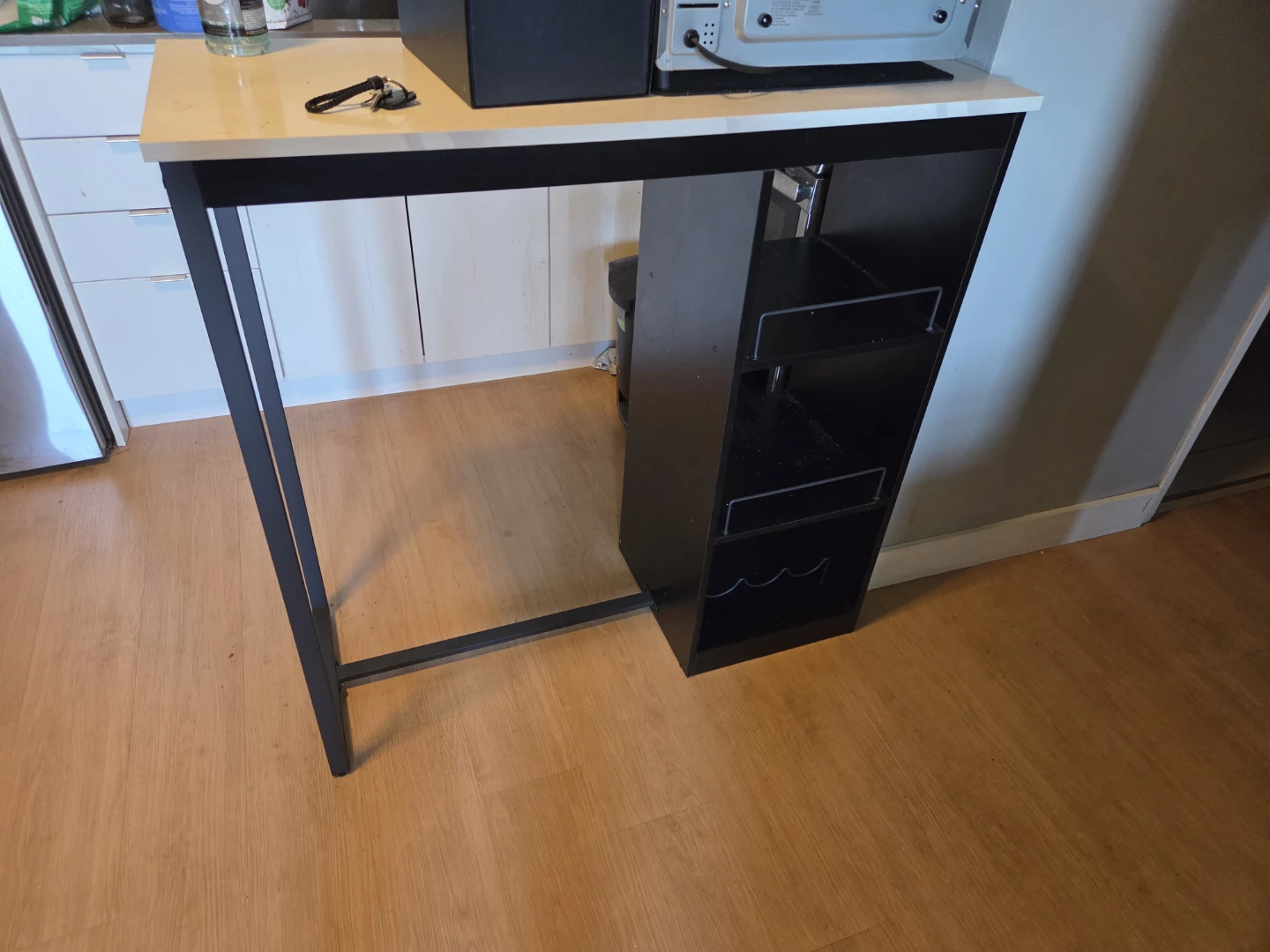 Narrow Bar Table with Shelving