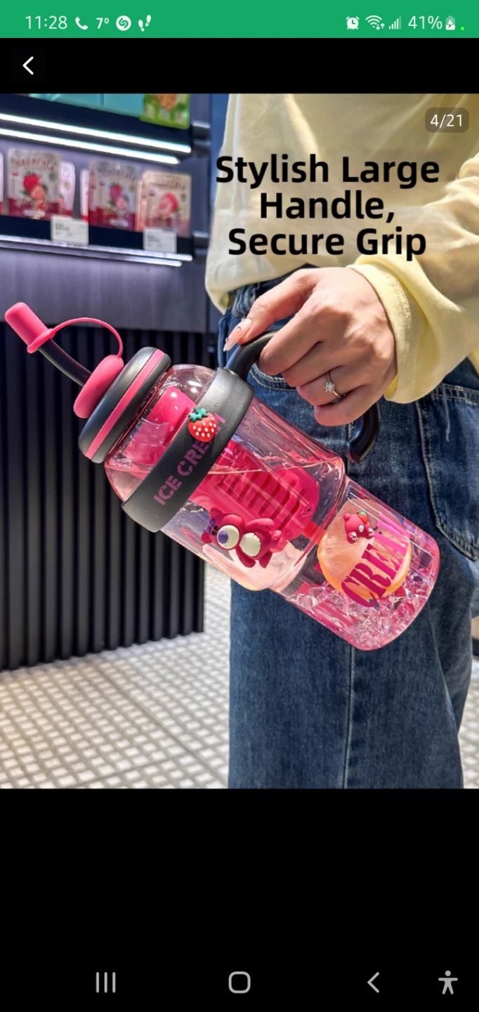 Pink Ice Cream Tumbler with Straw - photo 2