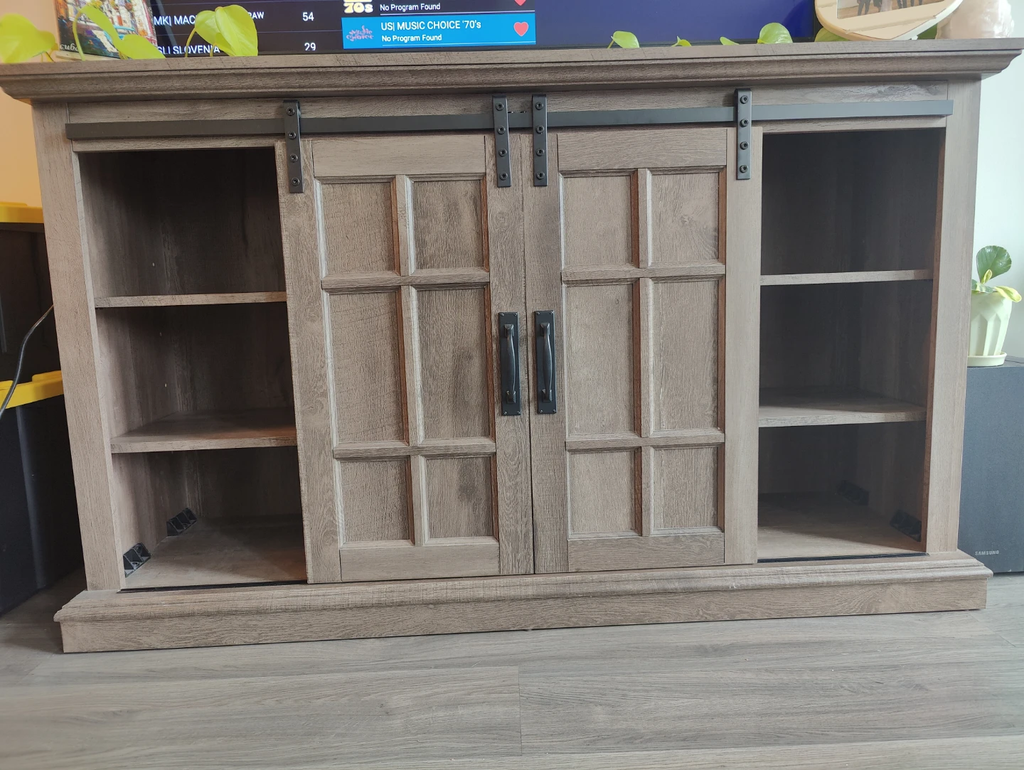 Farmhouse TV Stand with Electric Fireplace - photo 2