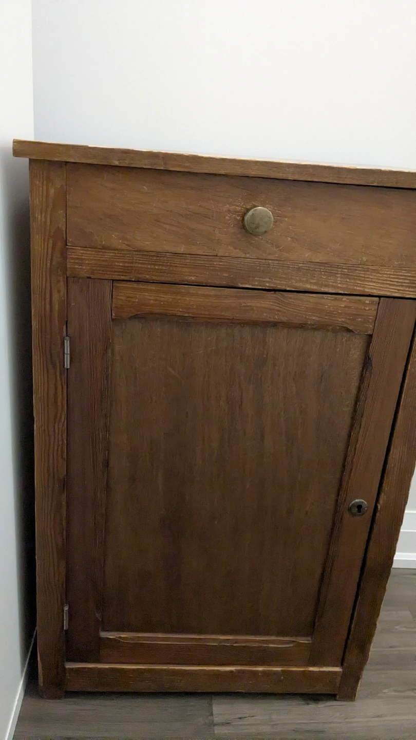 Vintage Wooden Cabinet with Drawer