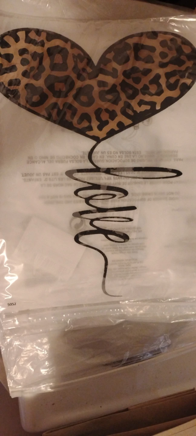 Leopard Print Heart Shaped heat activated adhesive
