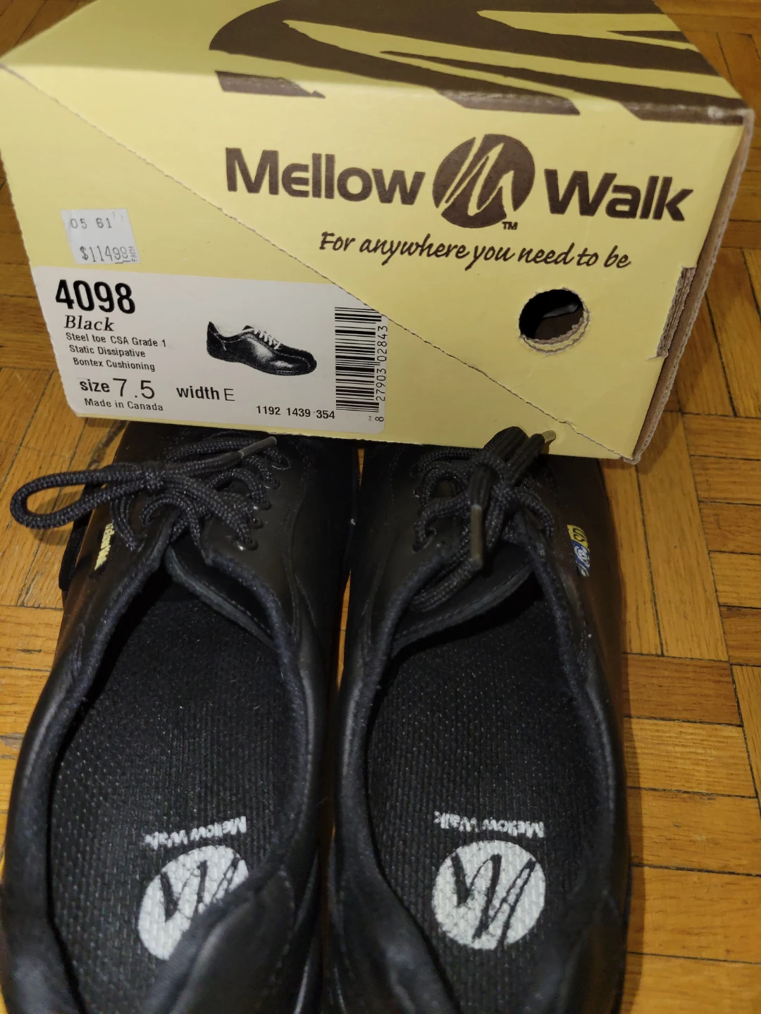 Mellow Walk Black CSA Grade 1 Shoes - Size 7.5 Wide - photo 2