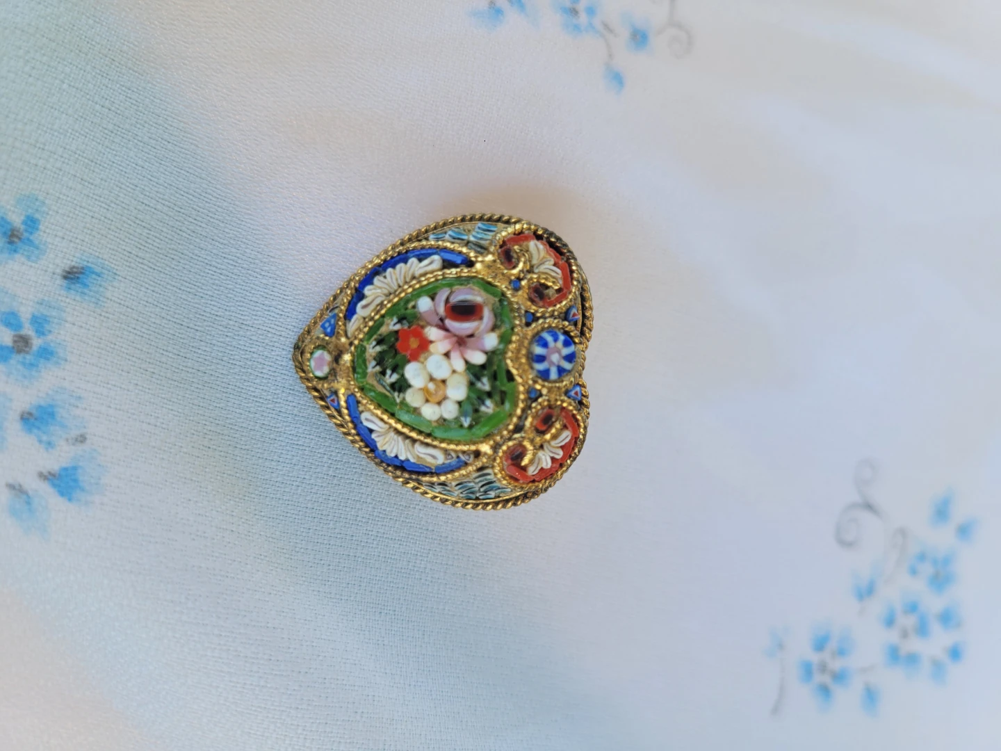 Vintage Heart Micro Mosaic Brooch - photo 4
