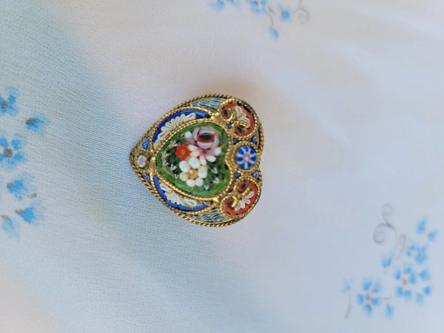 Vintage Heart Micro Mosaic Brooch - photo 5
