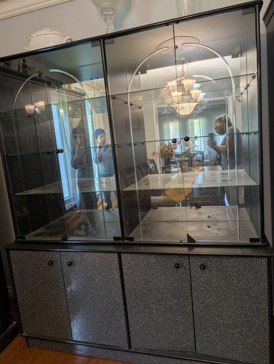 Vintage Display Cabinet with Mirrored Back