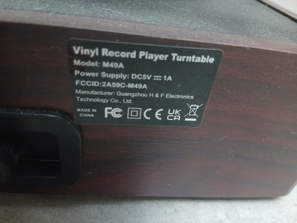 Vinyl Record Player Turntable Model M49A