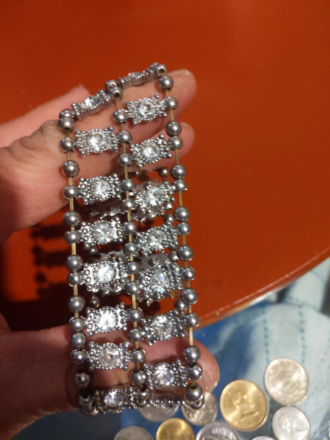 Silver-tone Bracelet with Rhinestones - photo 3