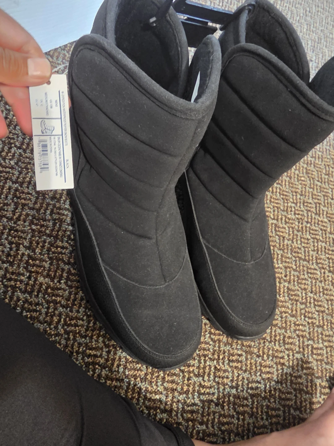 Lands' End Men's Quilted Slip-On Snow Boots Black - photo 2