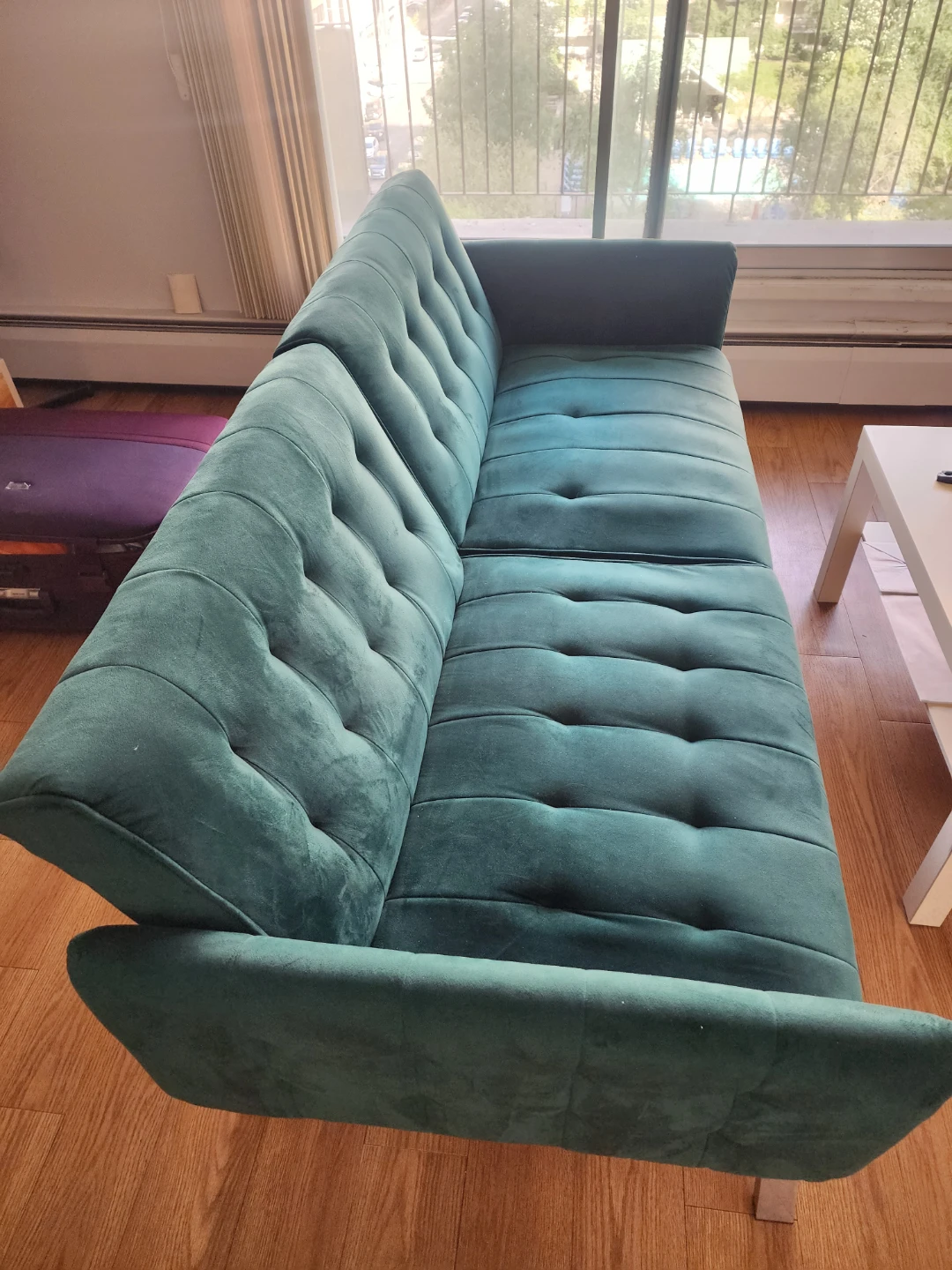 Green Teal Velvet Tufted Sofa bed - photo 3