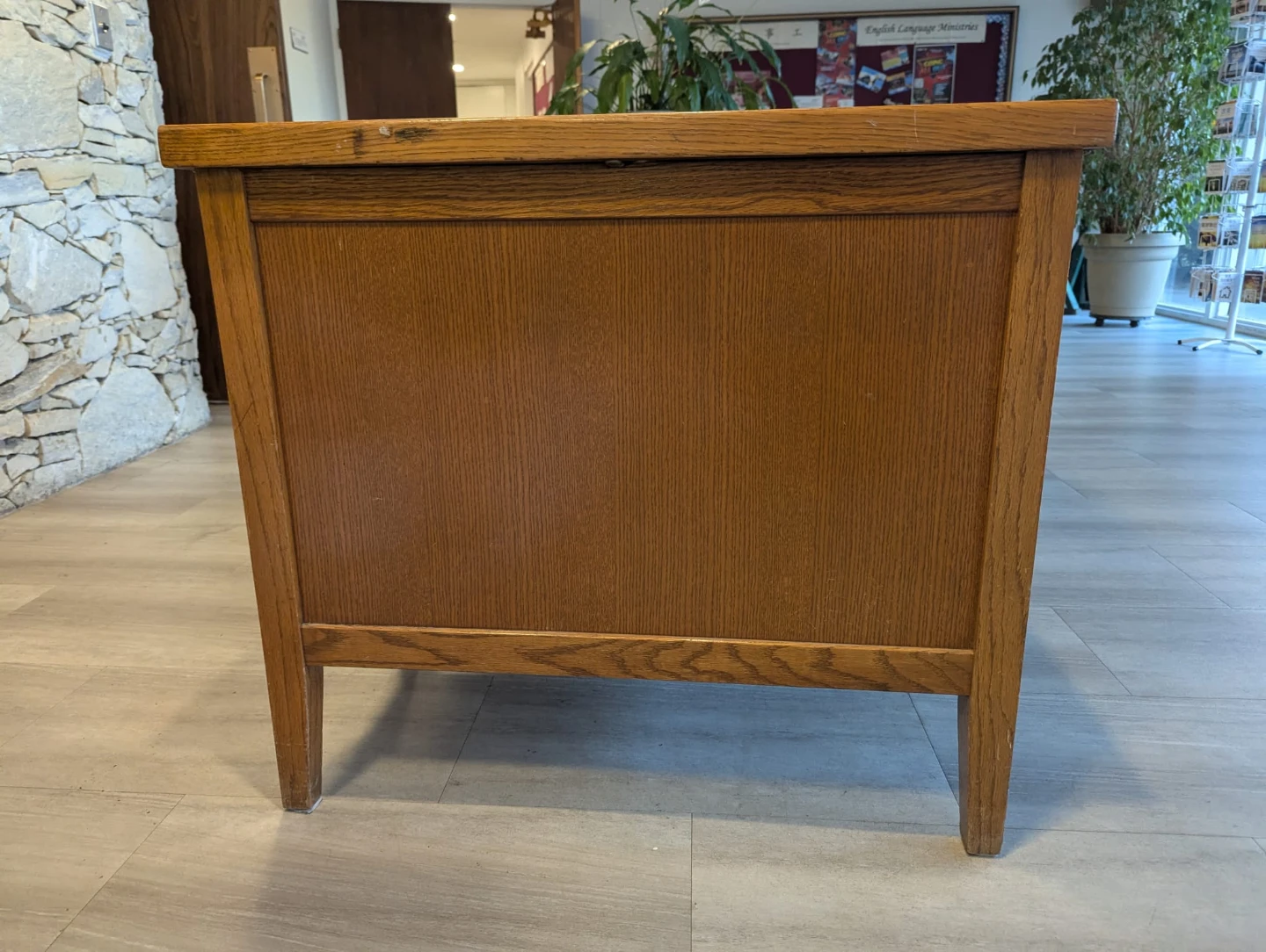 Vintage Wooden Desk with Drawers - photo 2