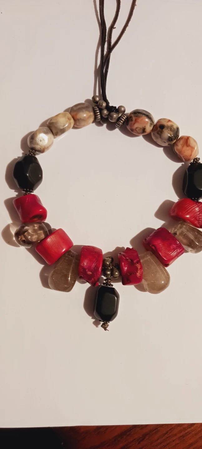Genuine Stones Beaded Statement Necklace - photo 3