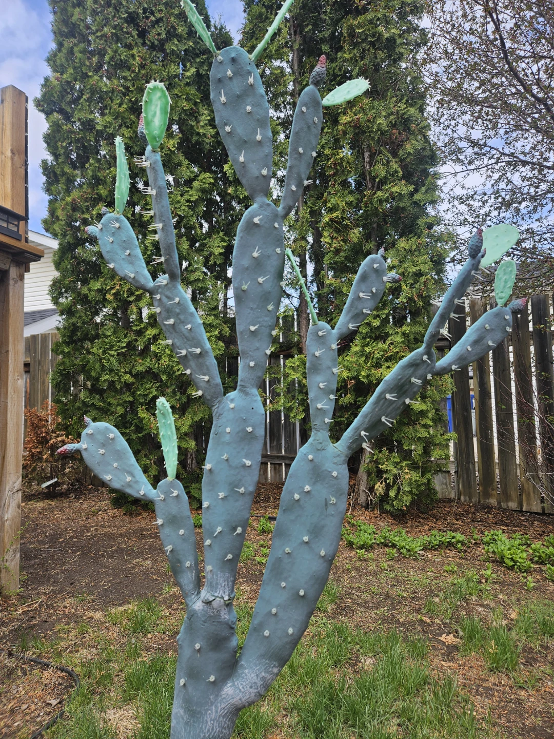 Artificial tall cactus & rope basket - photo 3