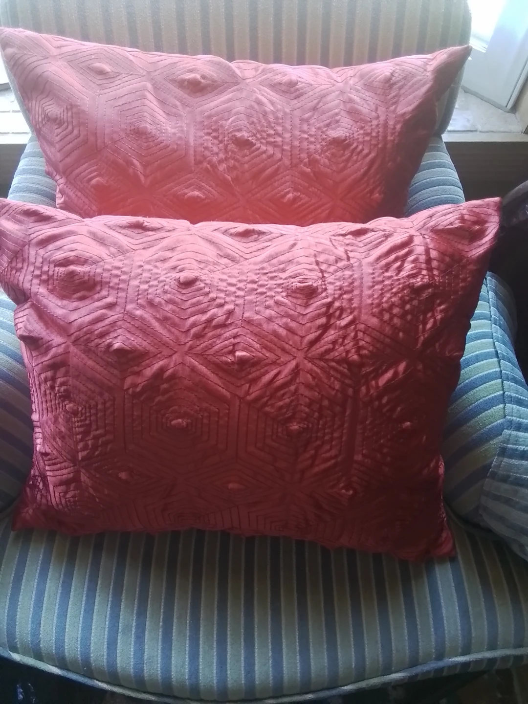 Vintage Pier 1 Imports Quilted Satin Lumbar Pillows - photo 4