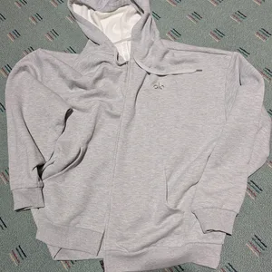 Alo Yoga Accolade Full Zip Hoodie Athletic Heather Grey