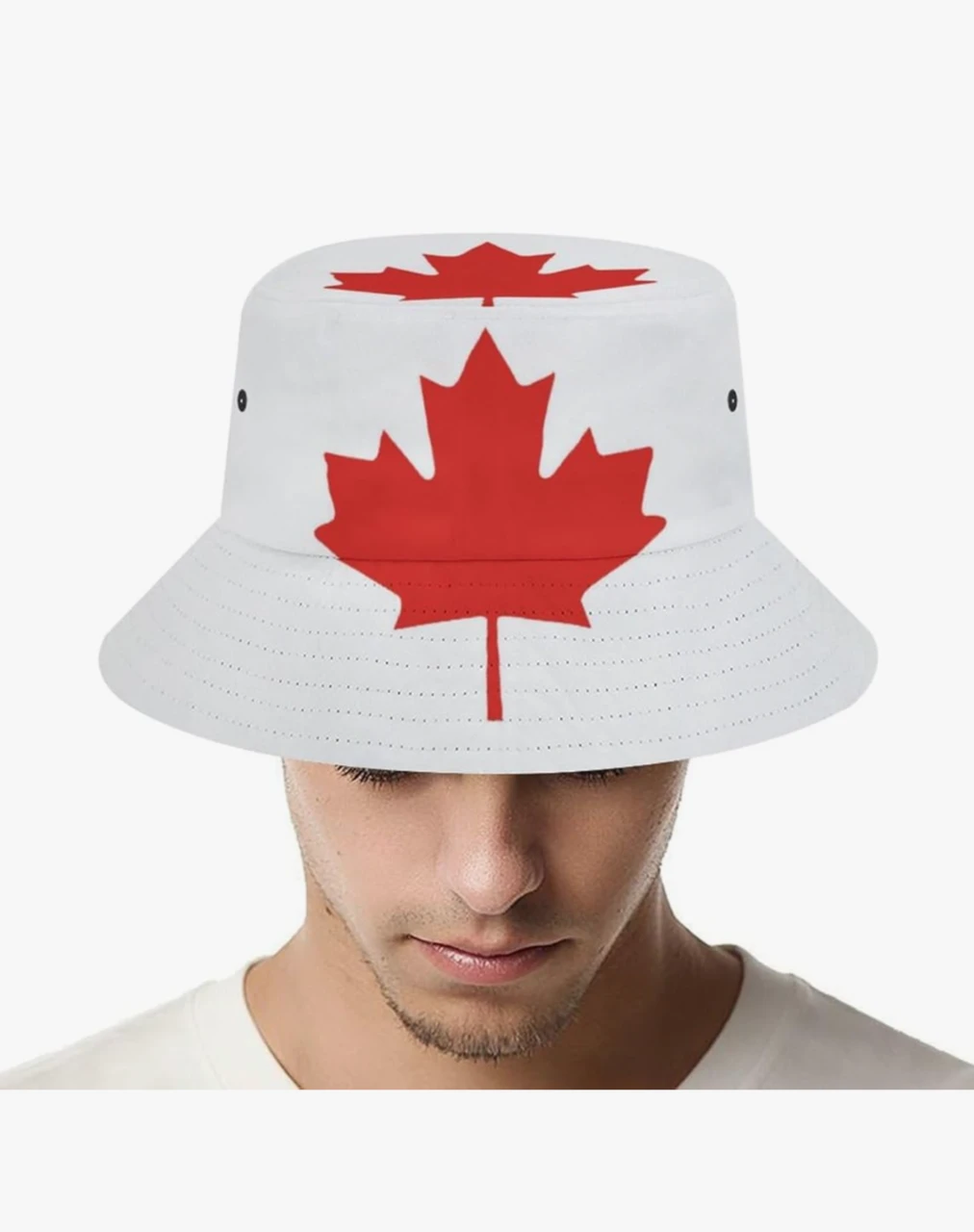Brand New Canadian Bucket Hat White with Red Maple Leaf 🍁 - photo 2