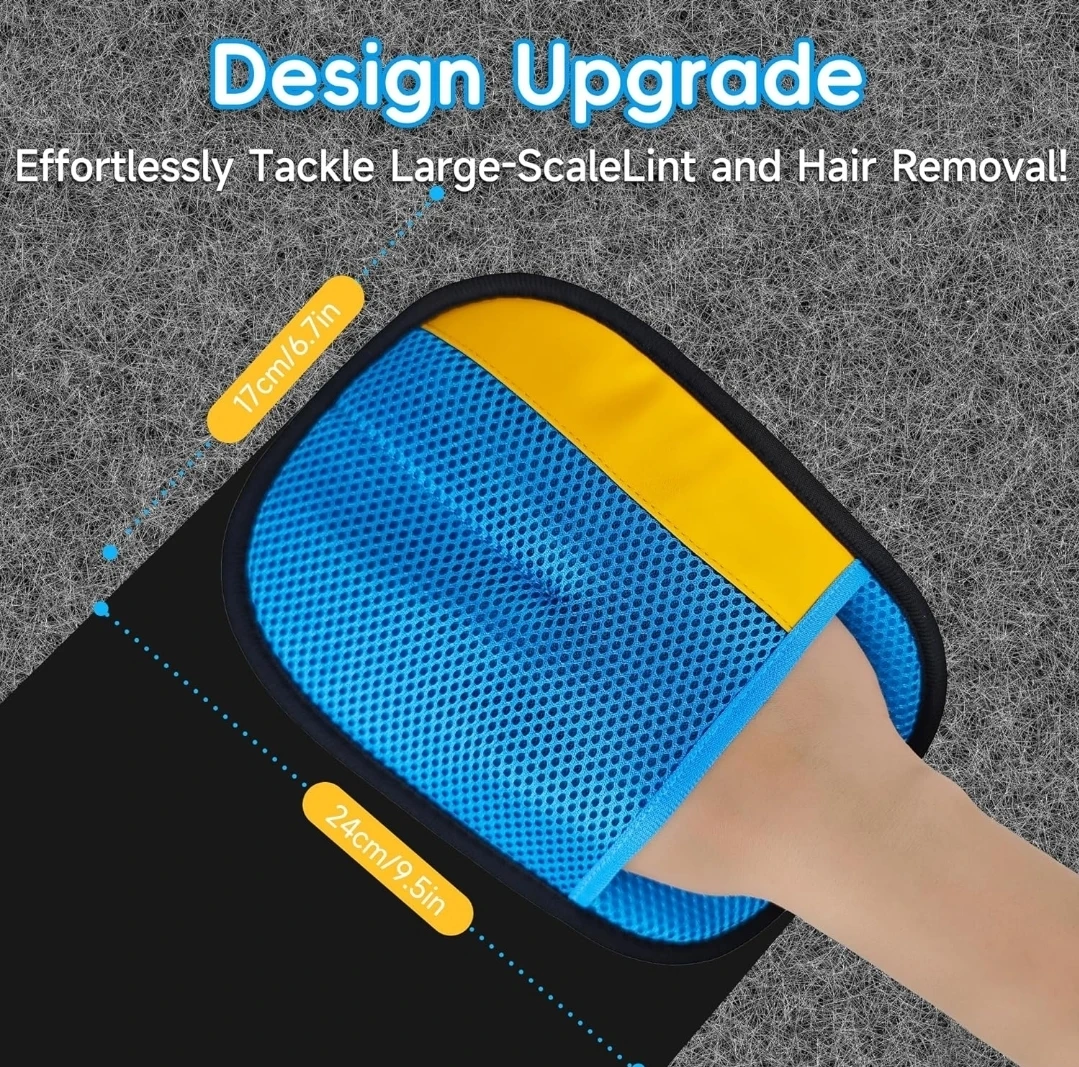 Reusable Pet Hair Removal Glove - Blue & Pink - photo 3
