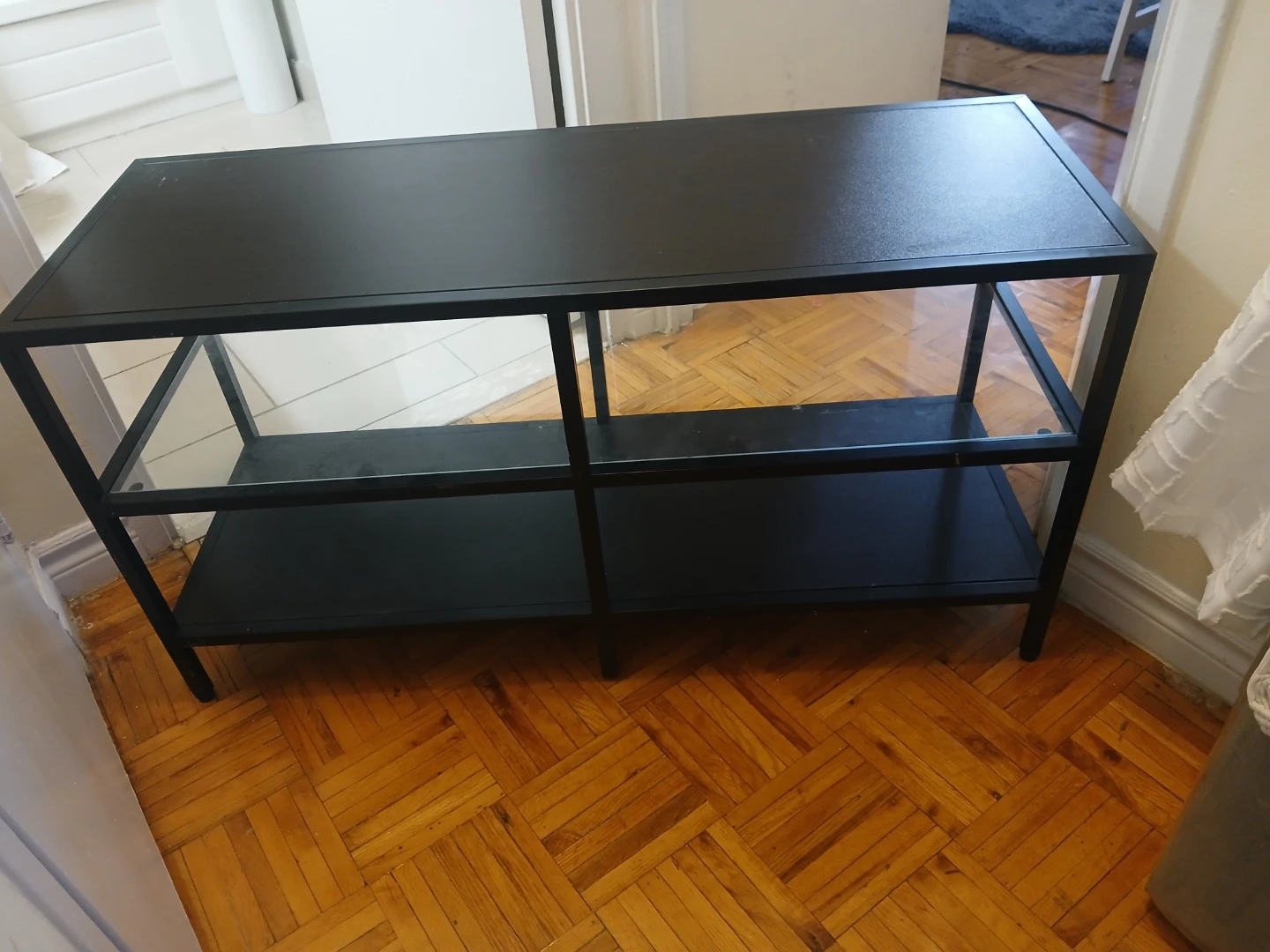 Black 2-Tier Console Table