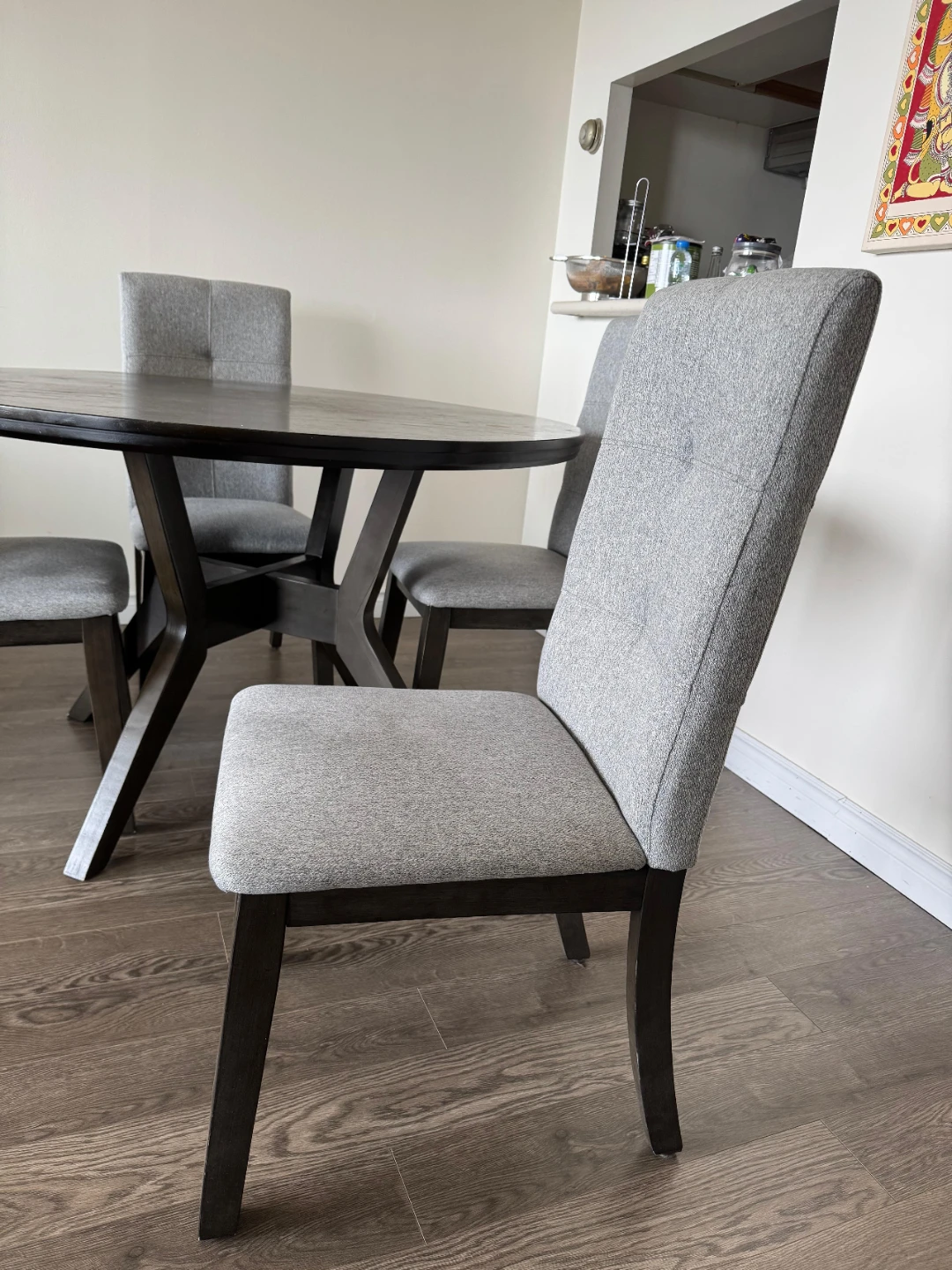 Round Dining Table and 4 Chairs - Brick