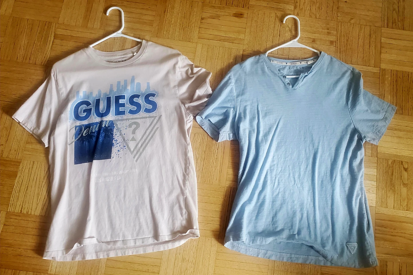 Guess T-Shirts - Pink Graphic & Blue Henley