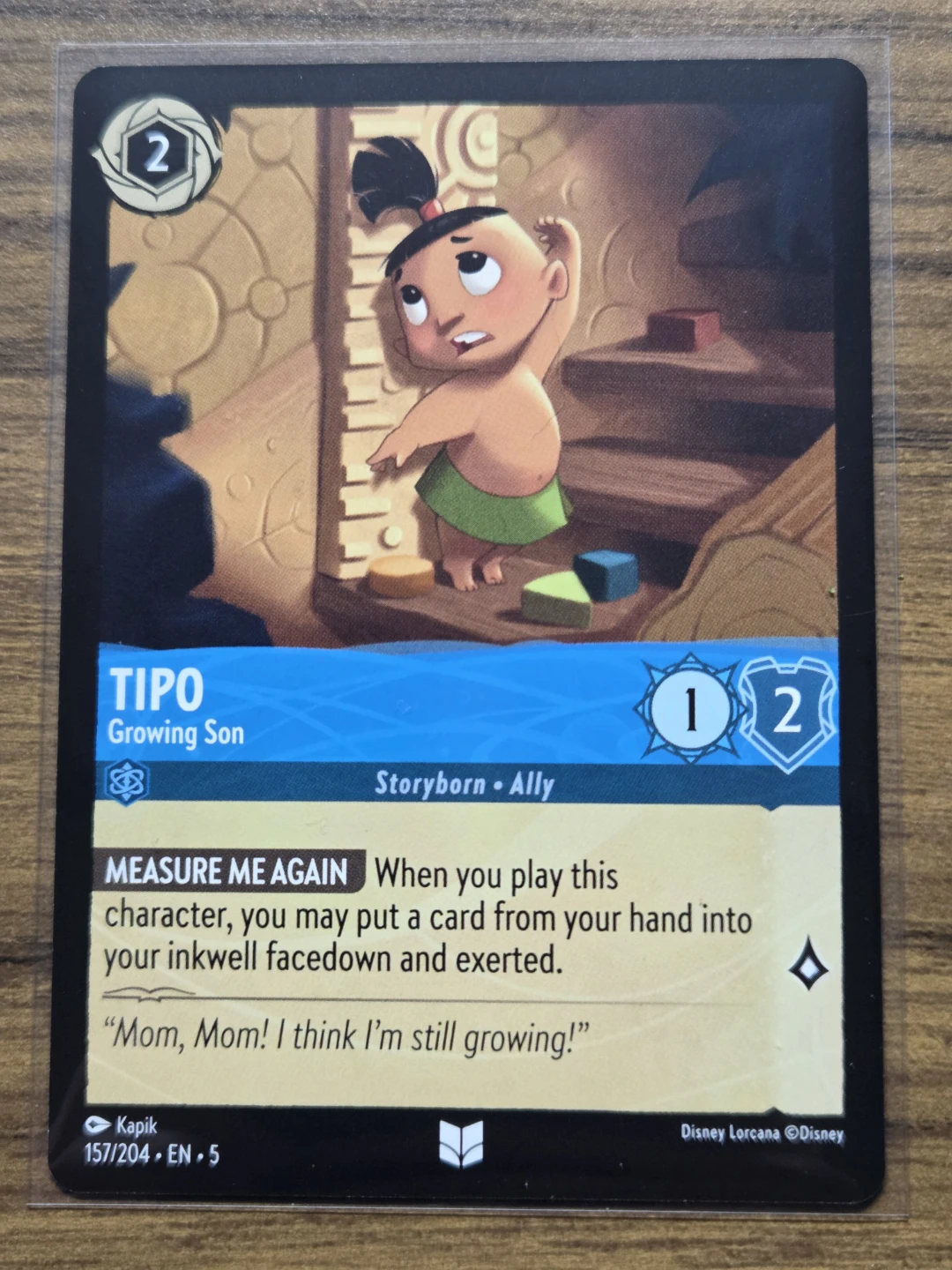 Disney Lorcana TIPO Growing Son Card 157/204 EN
