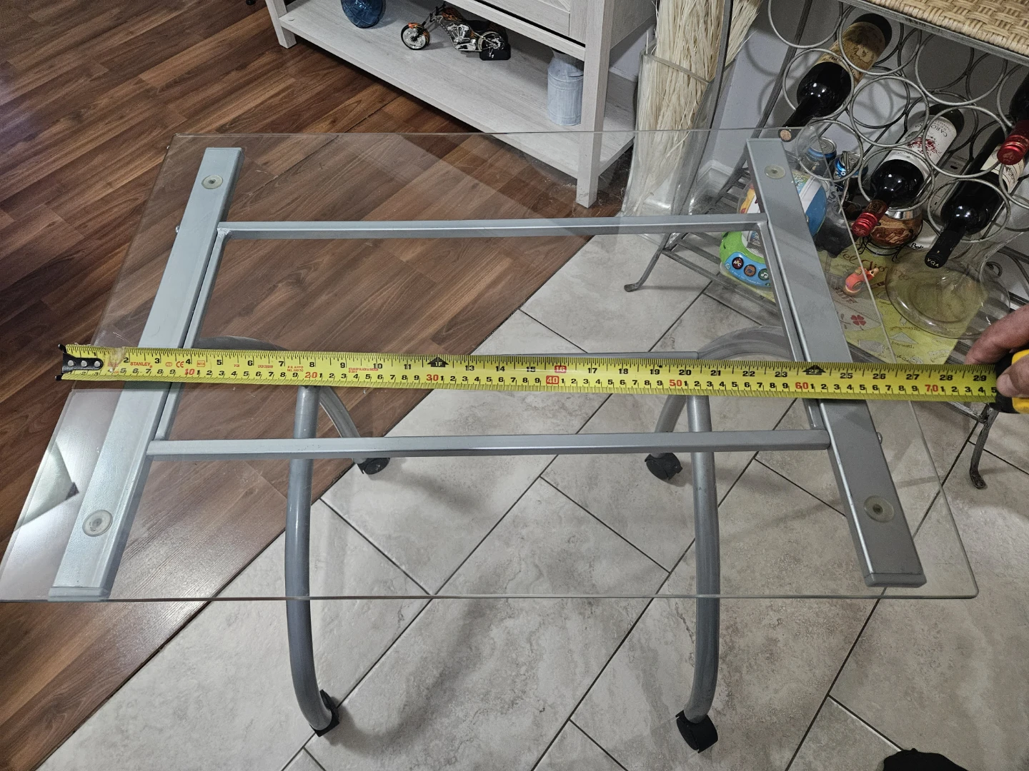 Glass Top Desk  Table with Metal Frame - photo 4