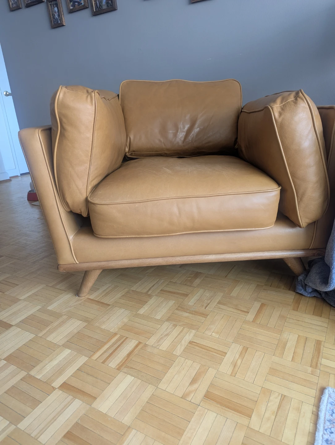 Tan Leather Accent Chair