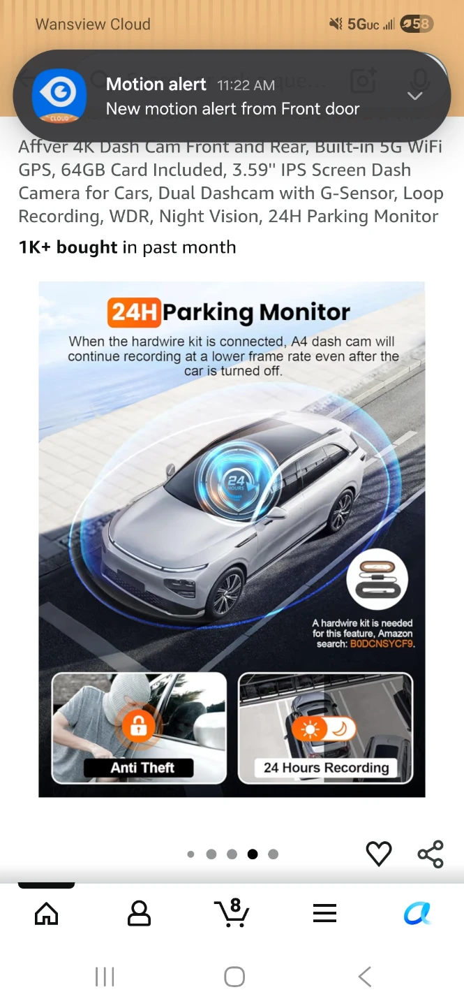 Affver 4K Dash Cam Front and Rear with 64GB Card - photo 5
