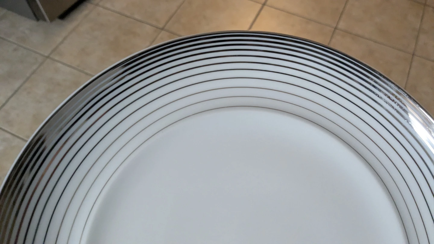 Set of 30 White Dinner Plates with Silver Rim - photo 4