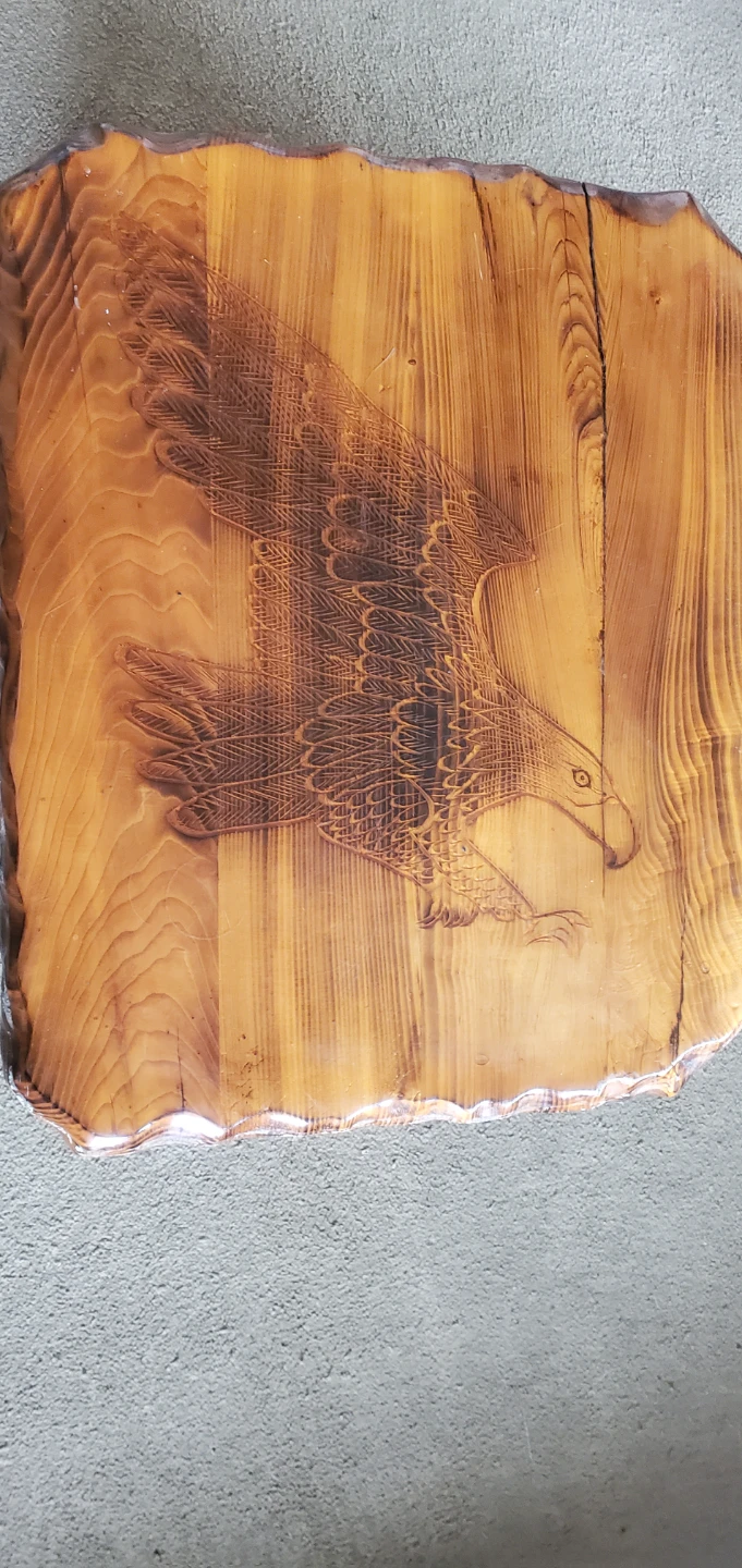 Wood Coffee Table with Eagle Design - photo 2