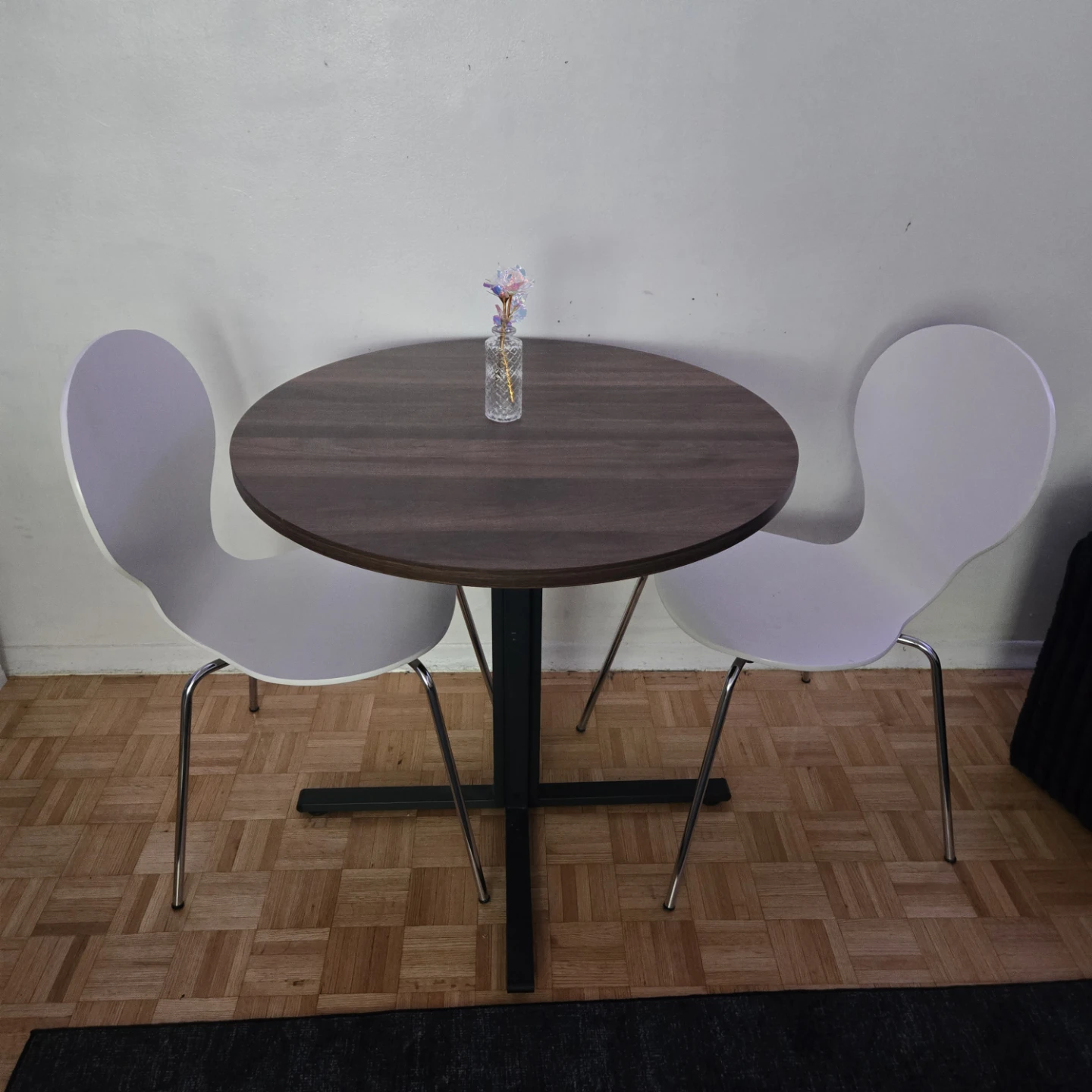 Table and two ikea chairs