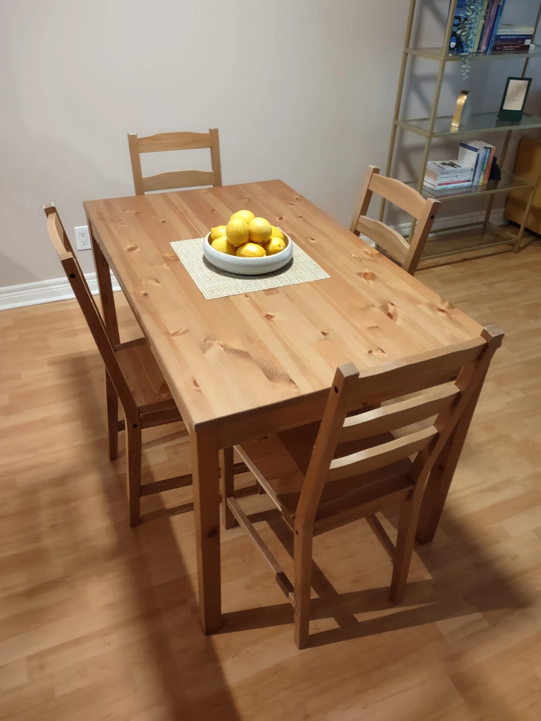 IKEA HÄGERNÄS Table and 4 Chairs, Antique Stain Pine