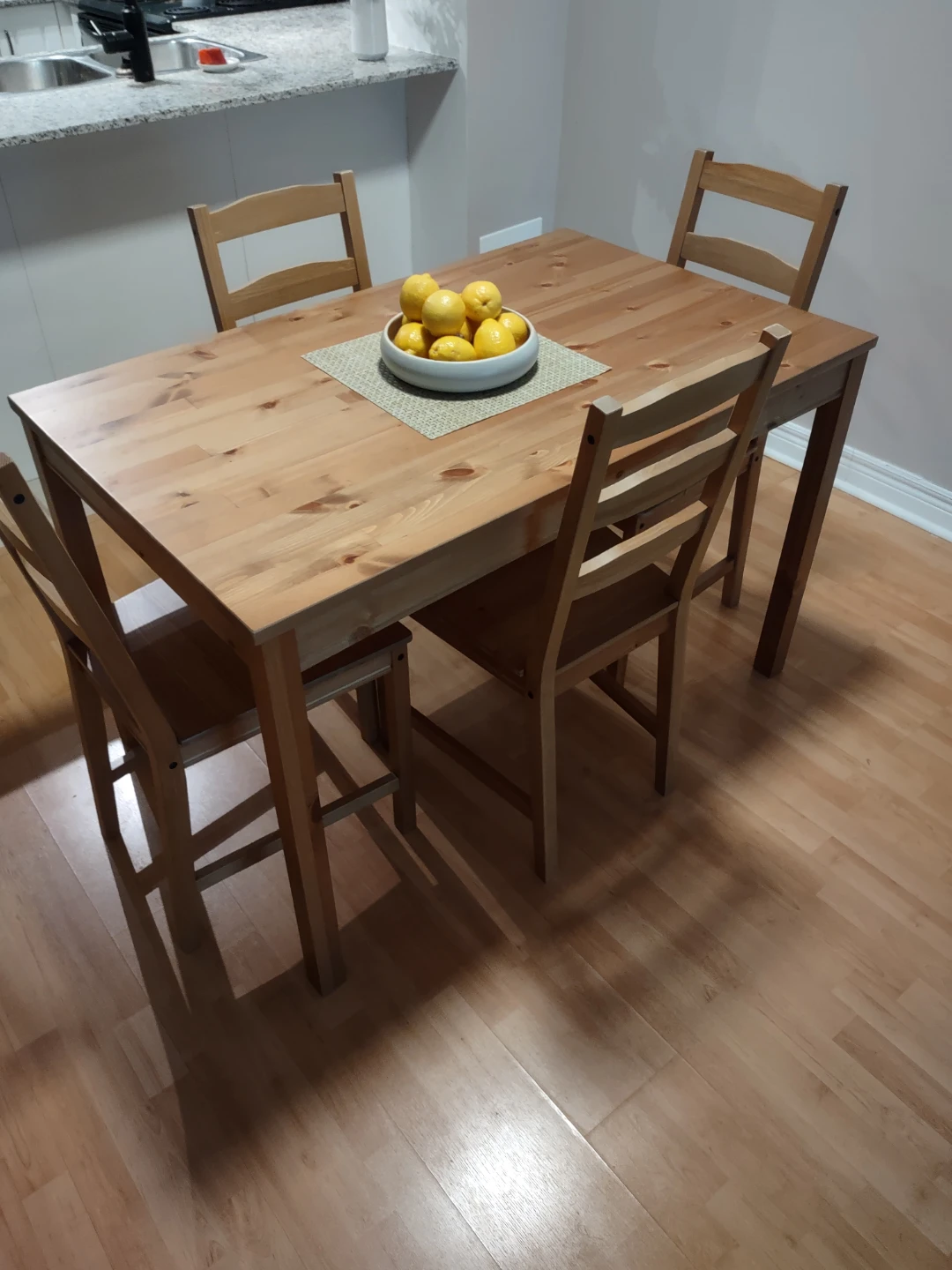 IKEA HÄGERNÄS Table and 4 Chairs, Antique Stain Pine - photo 2