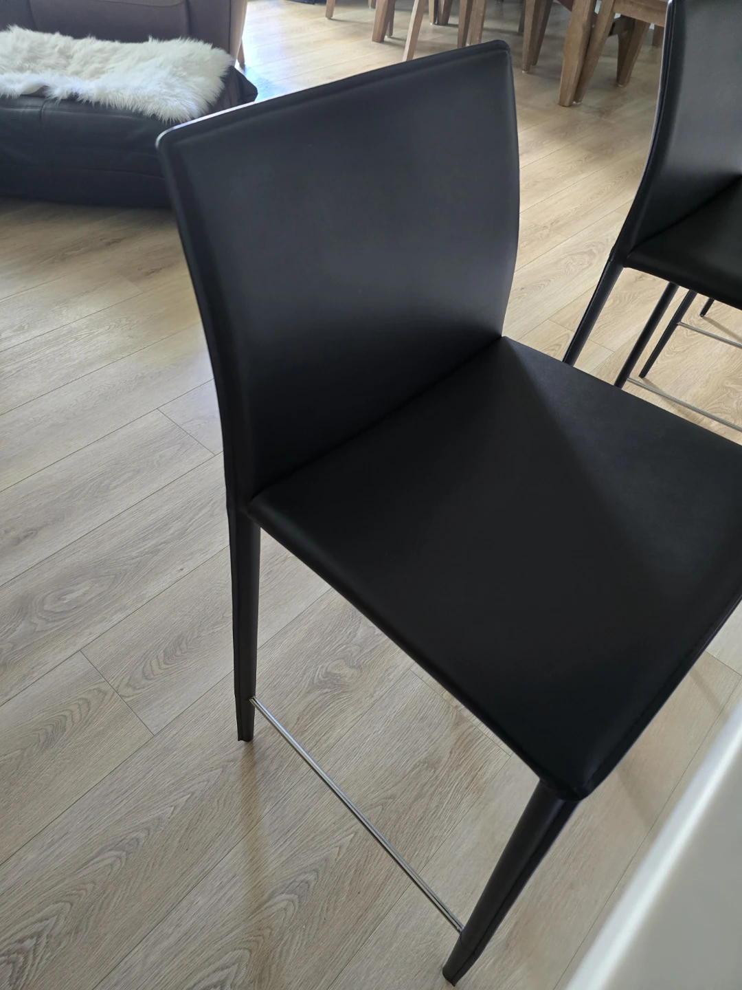 SET OF 3x LEATHER WRAPPED BAR STOOLS from PERFECT HOME FURNITURE - photo 3