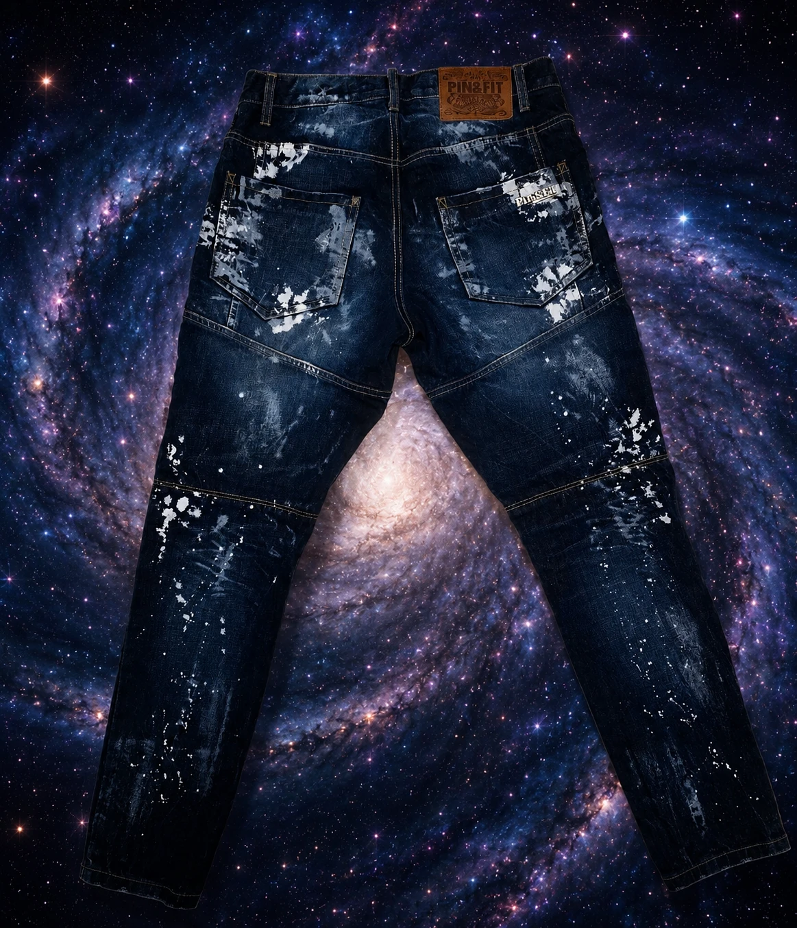 Unisex PIN&FIT Distressed Paint Splatter Jeans - Size S (28) - photo 2