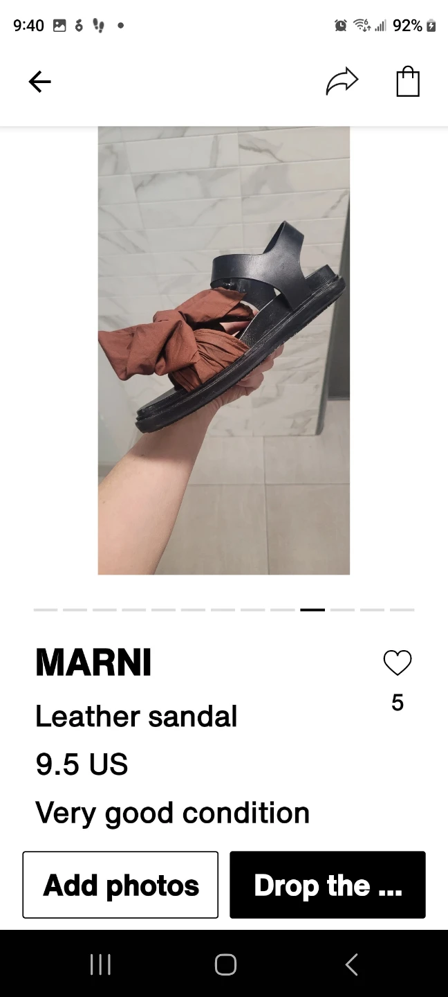 MARNI Leather Sandals - 9.5 US - photo 5