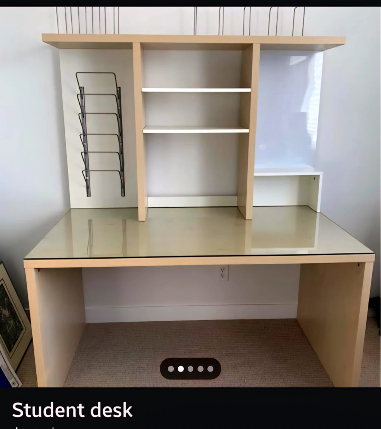 Student Desk with Shelving and Magazine Rack