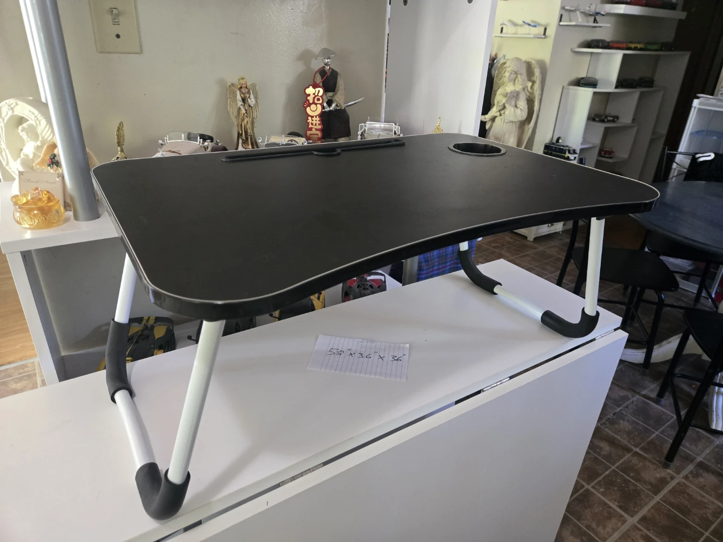 Black Lap Desk with Cup Holder