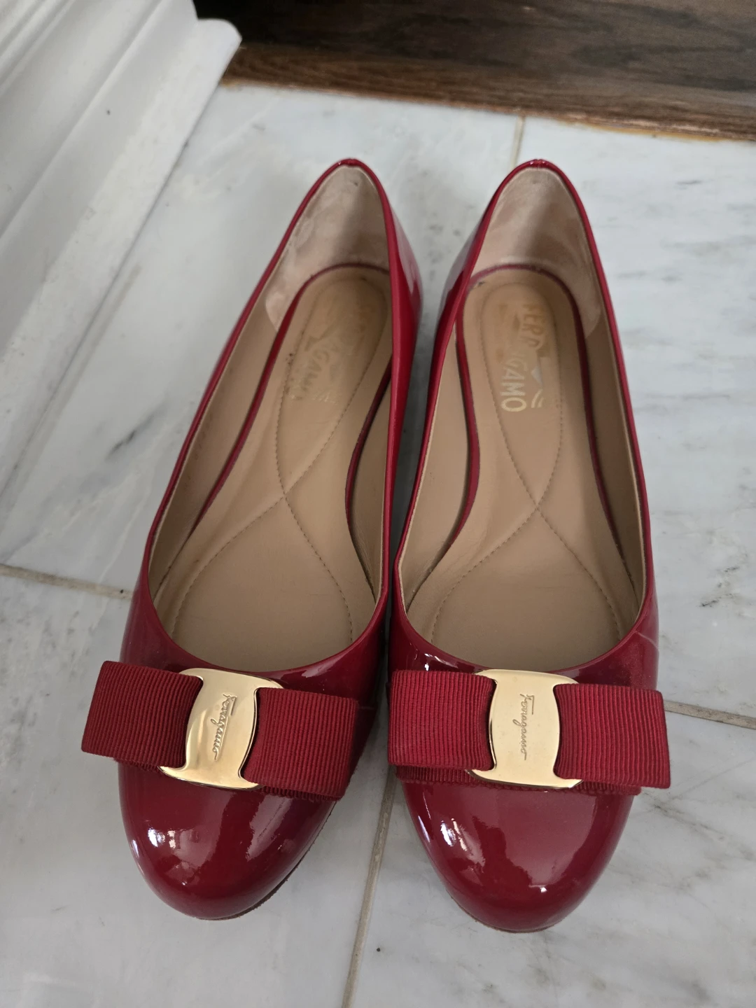 Salvatore Ferragamo Varina Ballet Flats Red