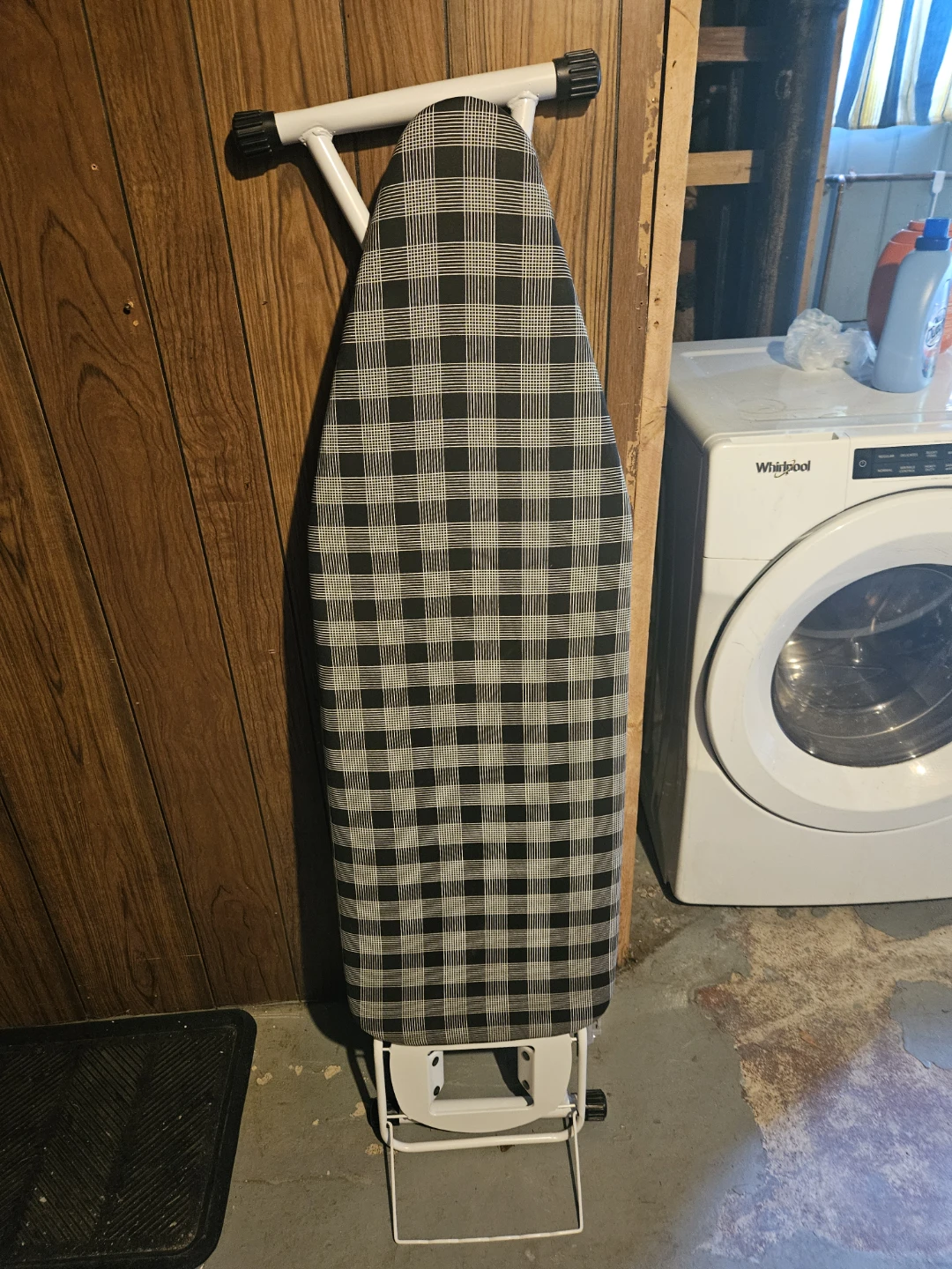 White Folding Ironing Board with Plaid Cover - photo 2