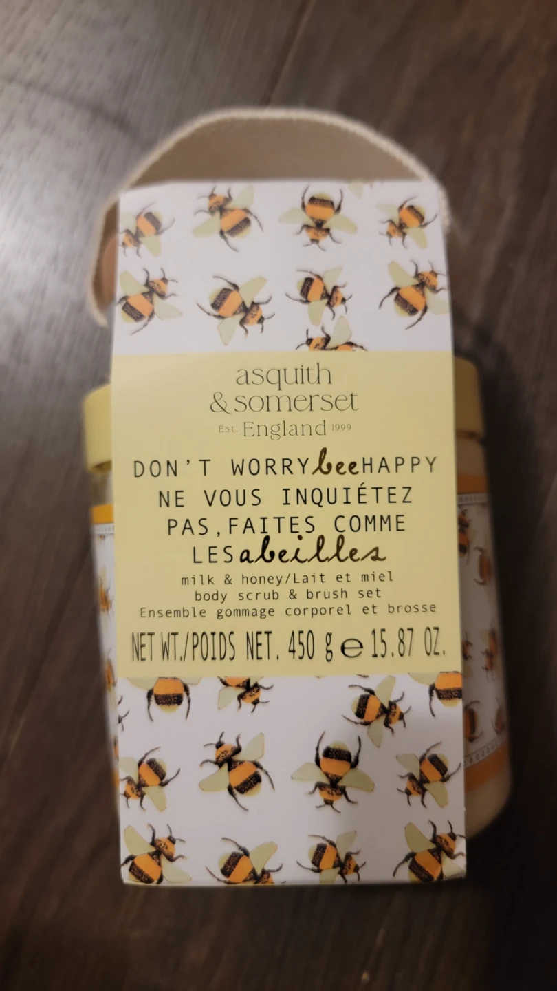 Asquith & Somerset Milk & Honey Scented Body Scrub + Brush Set