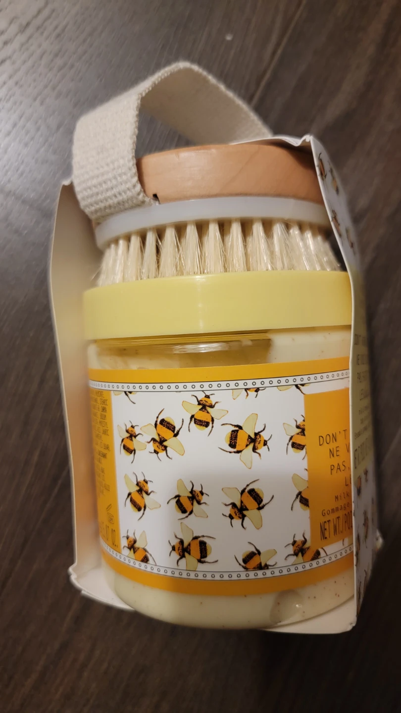 Asquith & Somerset Milk & Honey Scented Body Scrub + Brush Set - photo 2