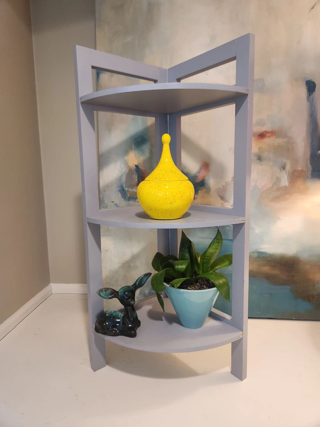 Grey Corner Shelf Unit