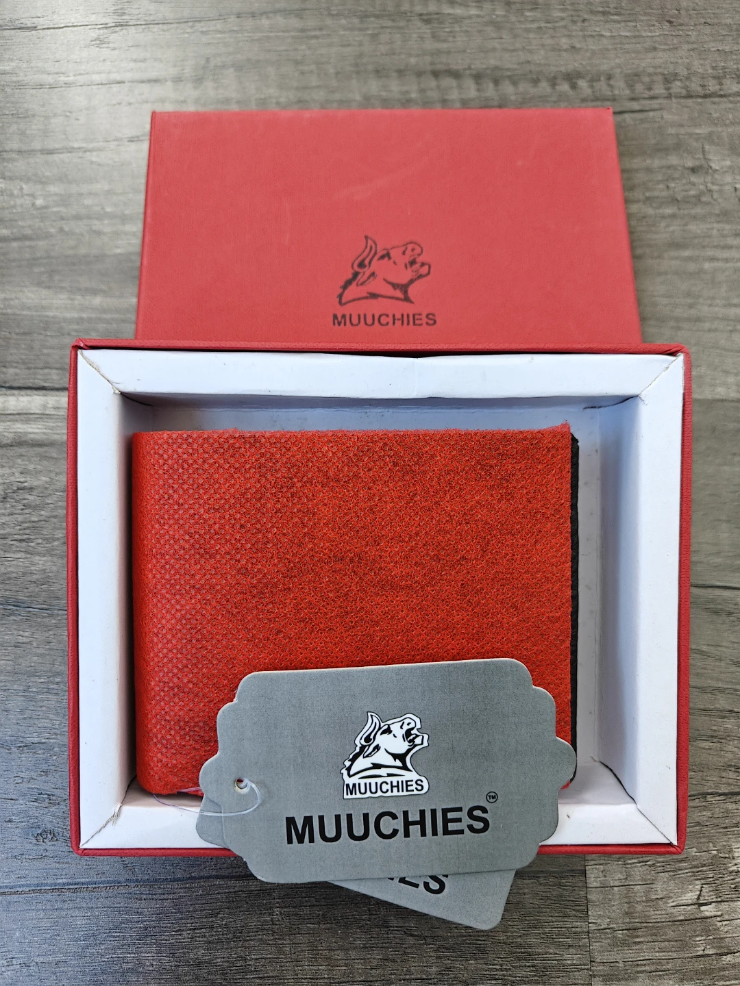 MUUCHIES Black Leather Bifold Wallet with Box - photo 3