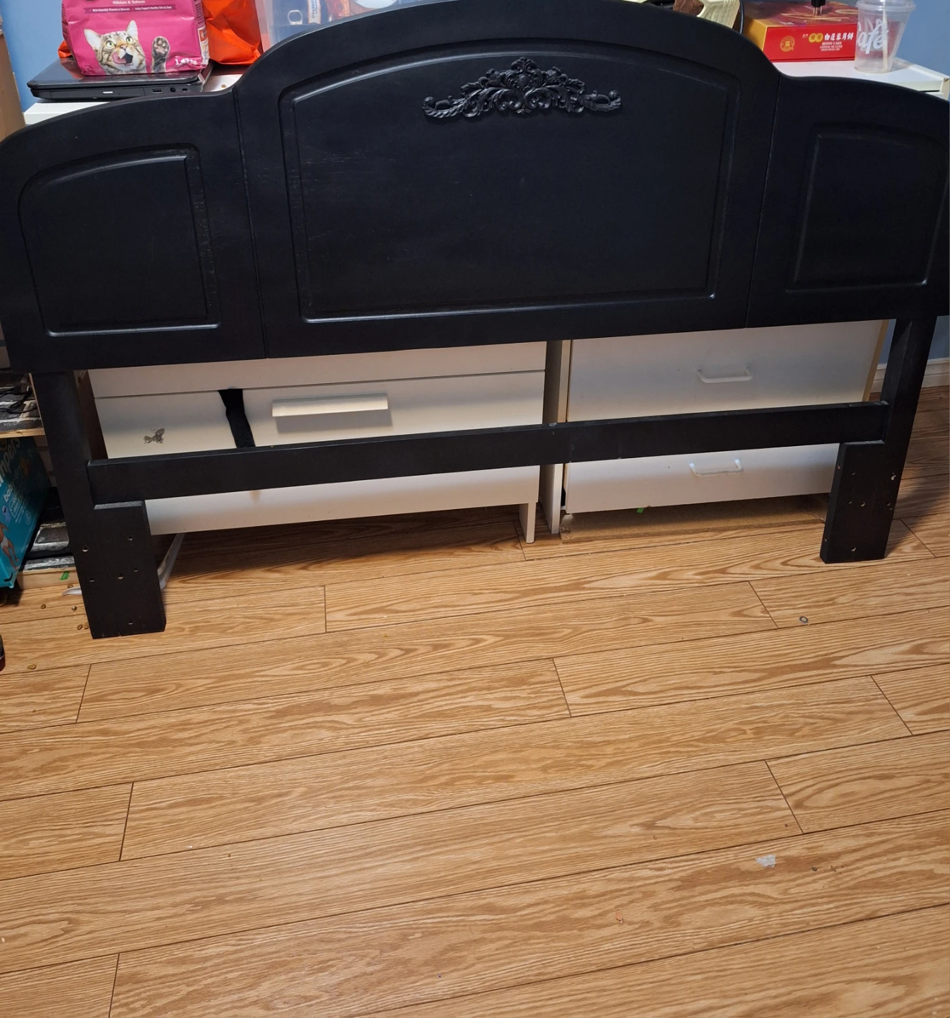 Solid wood queen vintage  headboard