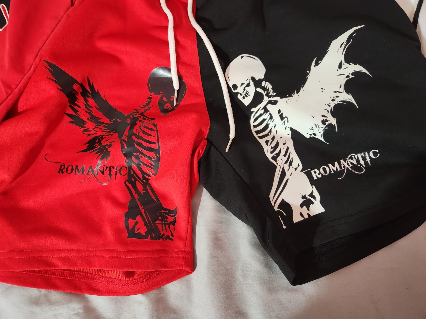 ROMWE Shorts - Red and Black Skeleton Print - Size S - photo 5