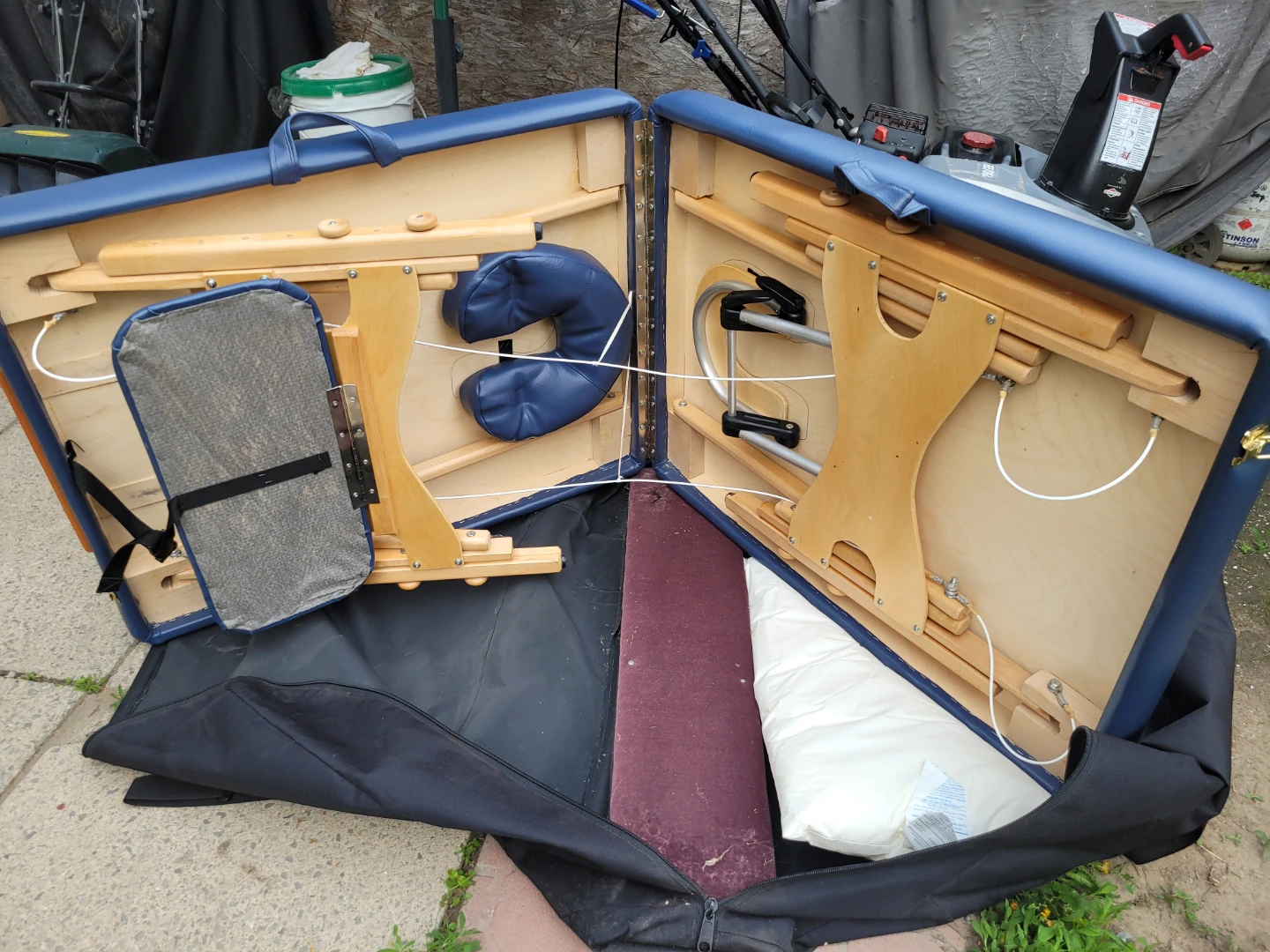Blue Portable Massage Table with Face Cradle - photo 3