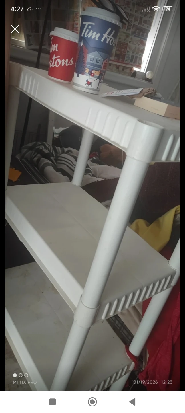 White 3-Tier Plastic Shelving Unit