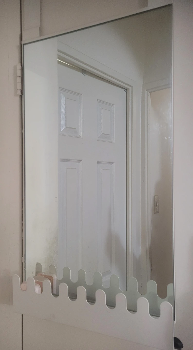 White Hanging Mirror with Decorative Shelf