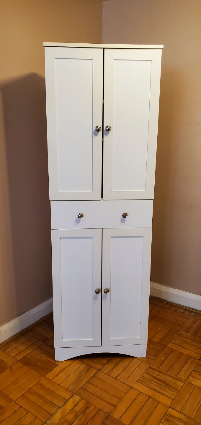White Storage Cabinet with Drawers and Shelves - photo 2